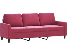 Sofa Sofos komplektas su pagalvėlėmis, 4 dalių, vyno, aksomas