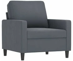 Sofa Sofos komplektas su pagalvėlėmis, 4 dalių, pilkas, aksomas
