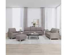 Sofa Sofos komplektas su pagalvėlėmis, 4 dalių, taupe, audinys