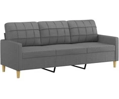 Sofa Sofos komplektas su pagalvėlėmis, 4 dalių, pilkas, audinys