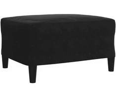 Sofa Sofos komplektas su pagalvėlėmis, 4 dalių, juodas, aksomas