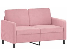 Sofa Sofos komplektas su pagalvėmis, 2 dalių, rožinis, aksomas