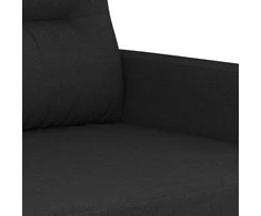 Sofa Sofos komplektas su pagalvėmis, 2 dalių, juodas, audinys