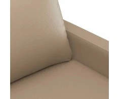 Sofa Sofos komplektas su pagalvėmis, 2 dalių, kapučino, dirbtinė oda