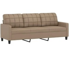 Sofa Sofos komplektas su pagalvėmis, 2 dalių, kapučino, dirbtinė oda
