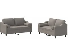 Sofa Sofos komplektas su pagalvėmis, 2 dalių, taupe, audinys