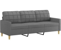 Sofa Sofos komplektas su pagalvėmis, 2 dalių, pilkas, audinys