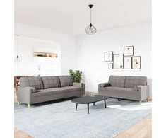 Sofa Sofos komplektas su pagalvėmis, 2 dalių, taupe, audinys