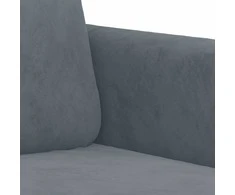 Sofa Sofos komplektas su pagalvėmis, 2 dalių, pilkas, aksomas
