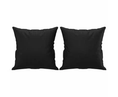 Sofa Sofos komplektas su pagalvėmis, 2 dalių, juodas, dirbtinė oda
