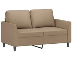 Sofa Sofos komplektas su pagalvėmis, 2 dalių, kapučino, dirbtinė oda