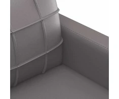 Sofa Sofos komplektas su pagalvėmis, 2 dalių, pilkas, dirbtinė oda