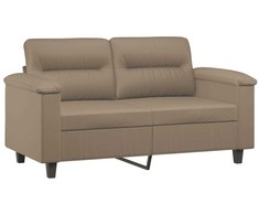 Sofa Sofos komplektas su pagalvėmis, 2 dalių, kapučino, dirbtinė oda
