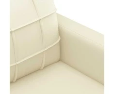 Sofa Sofos komplektas su pagalvėmis, 2 dalių, kreminis, dirbtinė oda