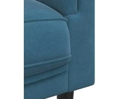 Sofa Sofos komplektas su pagalvėmis, 2 dalių, mėlynas, aksomas