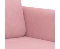 Sofa Sofos komplektas su pagalvėmis, 2 dalių, rožinis, aksomas
