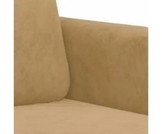 Sofa Sofos komplektas su pagalvėmis, 2 dalių, rudas, aksomas