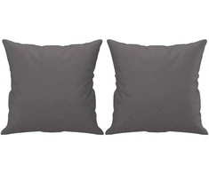 Sofa Sofos komplektas su pagalvėmis, 2 dalių, pilkas, dirbtinė oda