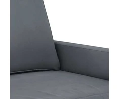 Sofa Sofos komplektas su pagalvėmis, 3 dalių, pilkas, aksomas