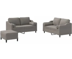 Sofa Sofos komplektas su pagalvėmis, 3 dalių, taupe, audinys