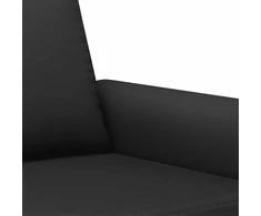 Sofa Sofos komplektas su pagalvėmis, 3 dalių, juodas, aksomas