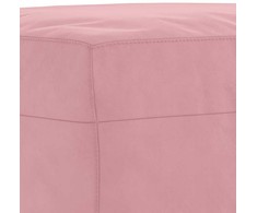 Sofa Sofos komplektas su pagalvėmis, 3 dalių, rožinis, aksomas