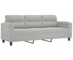 Sofa Sofos komplektas su pagalvėmis, 3 dalių, pilkas, audinys