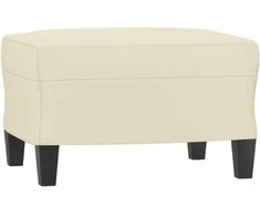 Sofa Sofos komplektas su pagalvėmis, 3 dalių, kreminis, dirbtinė oda