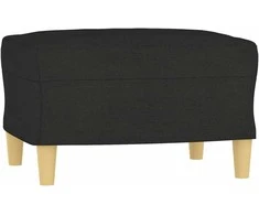 Sofa Sofos komplektas su pagalvėmis, 3 dalių, juodas, audinys