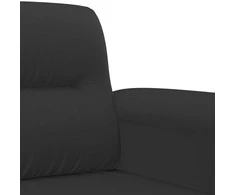 Sofa Sofos komplektas su pagalvėmis, 3 dalių, juodas, audinys