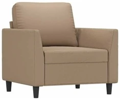 Sofa Sofos komplektas su pagalvėmis, 3 dalių, kapučino, dirbtinė oda