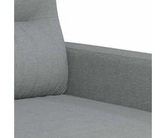 Sofa Sofos komplektas su pagalvėmis, 3 dalių, pilkas, audinys