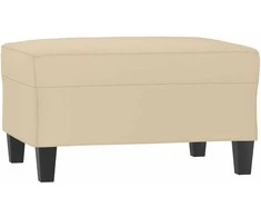 Sofa Sofos komplektas su pagalvėmis, 3 dalių, kreminis, audinys