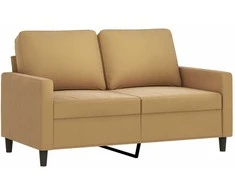 Sofa Sofos komplektas su pagalvėmis, 3 dalių, rudas, aksomas