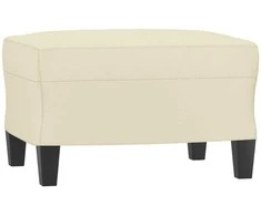 Sofa Sofos komplektas su pagalvėmis, 3 dalių, kreminis, dirbtinė oda