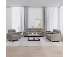 Sofa Sofos komplektas su pagalvėmis, 3 dalių, taupe, audinys