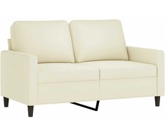 Sofa Sofos komplektas su pagalvėmis, 3 dalių, kreminis, aksomas