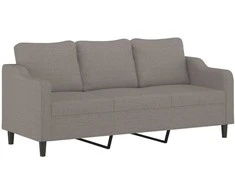 Sofa Sofos komplektas su pagalvėmis, 3 dalių, taupe, audinys