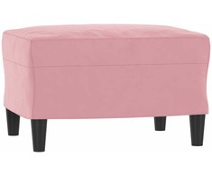 Sofa Sofos komplektas su pagalvėmis, 3 dalių, rožinis, aksomas