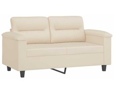 Sofa Sofos komplektas su pagalvėmis, 3 dalių, smėlio, audinys