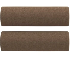 Sofa Sofos komplektas su pagalvėmis, 3 dalių, rudas, audinys