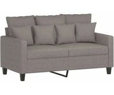 Sofa Sofos komplektas su pagalvėmis, 3 dalių, taupe, audinys
