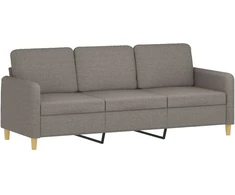Sofa Sofos komplektas su pagalvėmis, 3 dalių, taupe, audinys