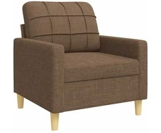 Sofa Sofos komplektas su pagalvėmis, 3 dalių, rudas, audinys