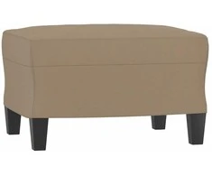 Sofa Sofos komplektas su pagalvėmis, 3 dalių, kapučino, dirbtinė oda