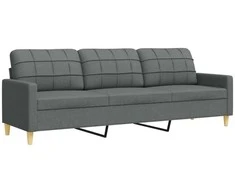 Sofa Sofos komplektas su pagalvėmis, 3 dalių, pilkas, audinys