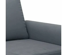 Sofa Sofos komplektas su pagalvėmis, 3 dalių, pilkas, aksomas