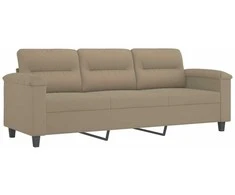 Sofa Sofos komplektas su pagalvėmis, 3 dalių, taupe, audinys