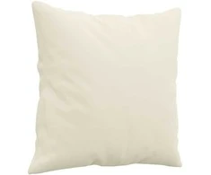 Sofa Sofos komplektas su pagalvėmis, 3 dalių, kreminis, aksomas