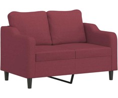 Sofa Sofos komplektas su pagalvėmis, 3 dalių, vyno, audinys